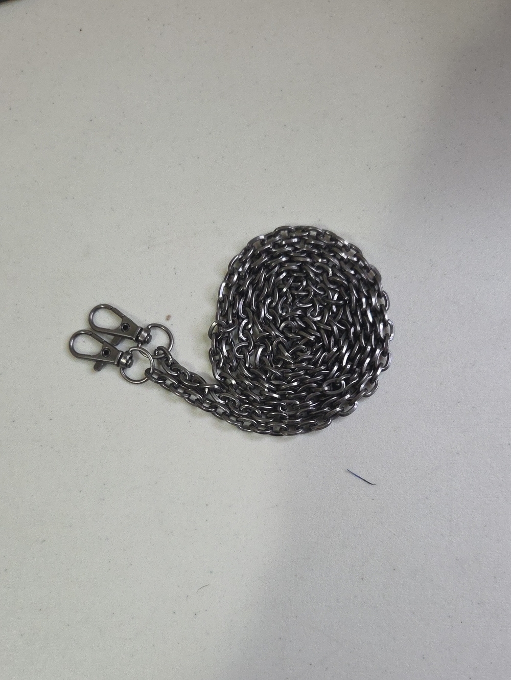 Gun  Metal Chain Strap with Dual Clips